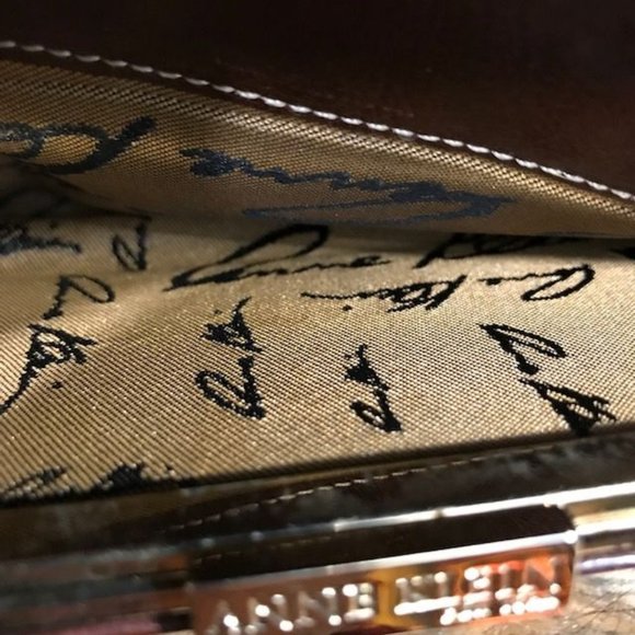 *Rare* Anne Klein Hair Calf Leather Antiqued Frame Push Latch Wallet - Picture 11 of 15